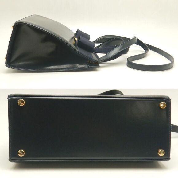 SALVATORE FERRAGAMO Navy Leather Bag - Picture 4 of 10